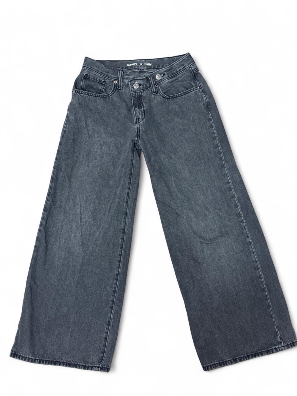 Old Navy Girls 14 Black Super Baggy Wide Leg Jeans